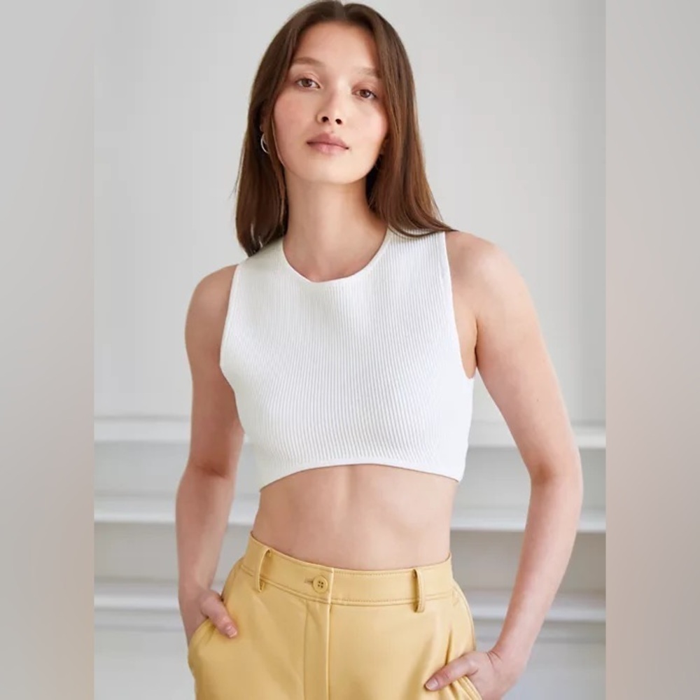 Aritzia Babaton High-Low Sculpt Knit Muscle Cropped Tank